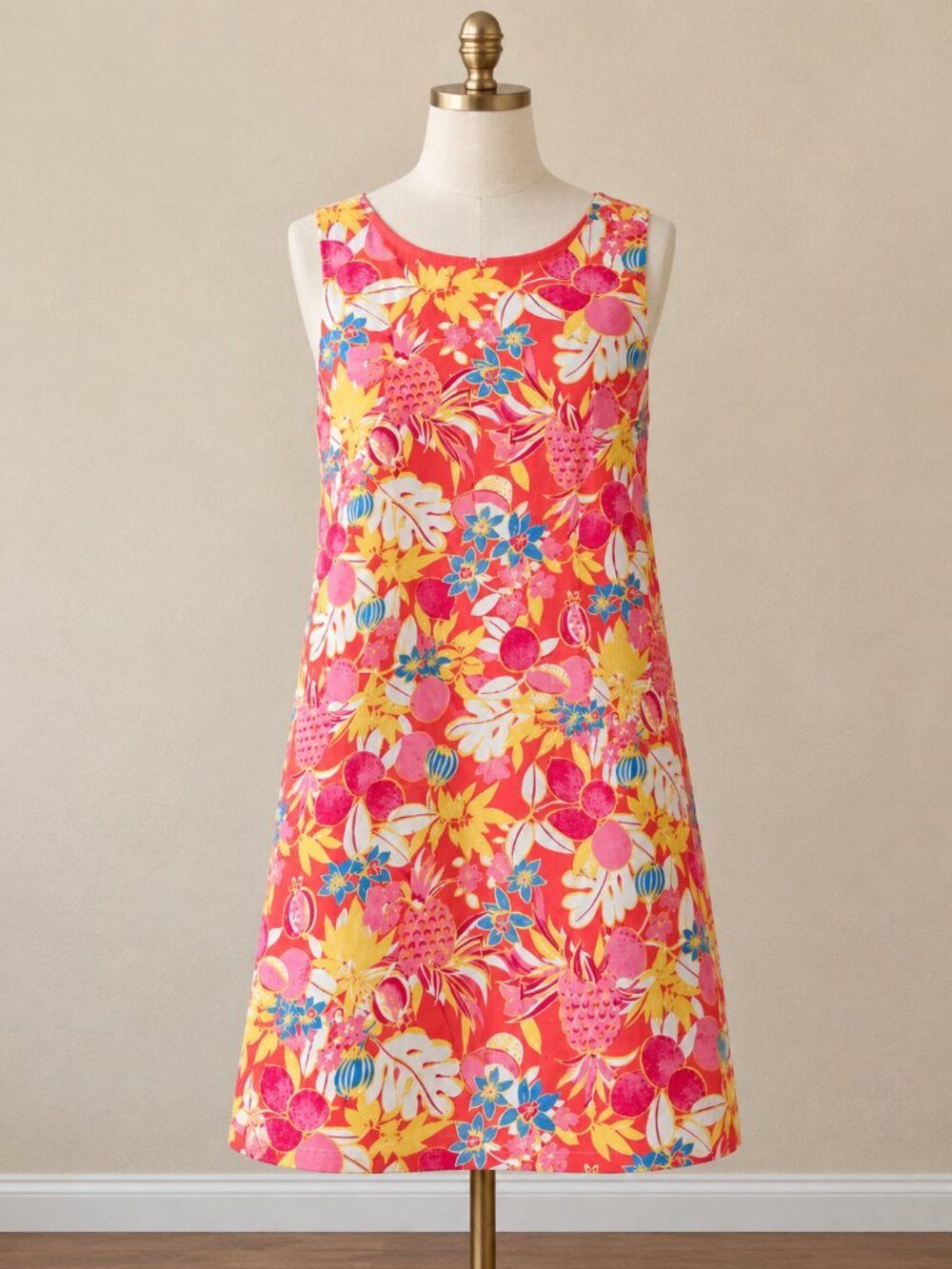 Talbots Textured Fruit and Flowers Shift Dress Size 12